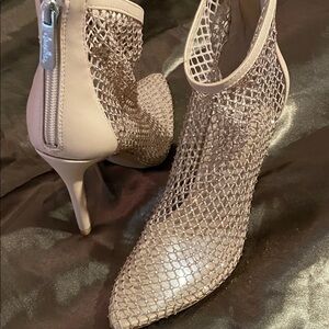 Charles Mesh Nude booties